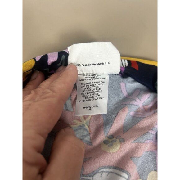 Munki Munki Peanuts Pajama Set Women Medium Snoopy Floral Short Sleeve Top Short - Picture 9 of 11